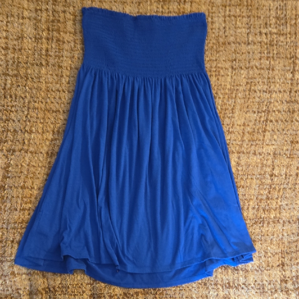 Derek Heart Strapless Blue Dress